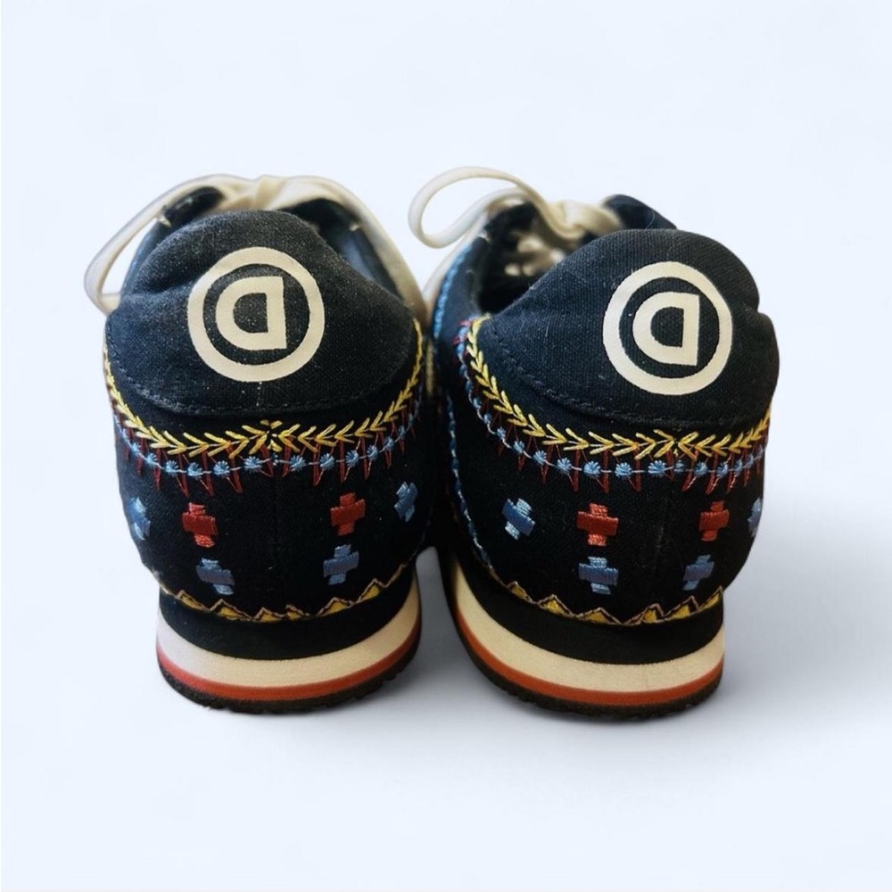 Desigual Black Sneakers with Multicolor Embroidery (New with Box) - Picture 7 of 8